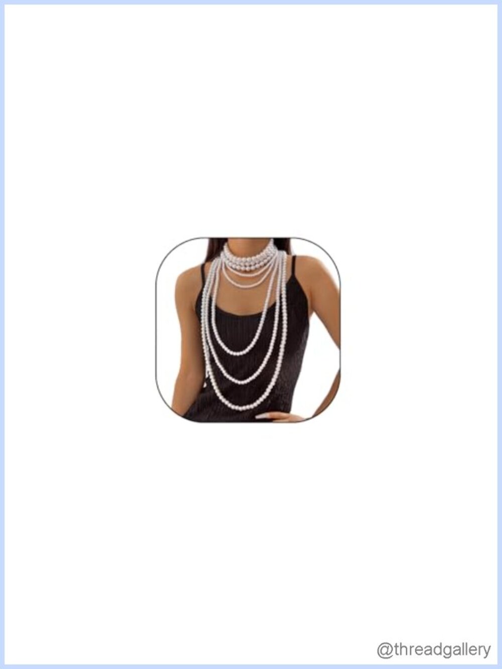 Layered Pearl Necklace Multi Strand Faux Pearl Women Jewelry